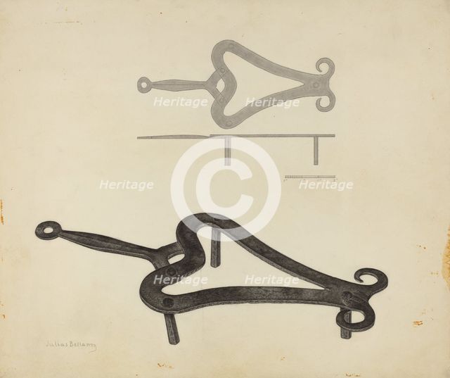 Flat Iron Holder, c. 1940. Creator: Julius Bellamy.