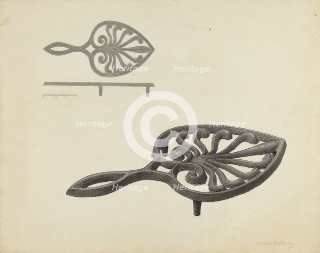 Flat Iron Holder, c. 1940. Creator: Julius Bellamy.
