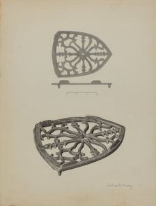Flat Iron Holder, c. 1940. Creator: Julius Bellamy