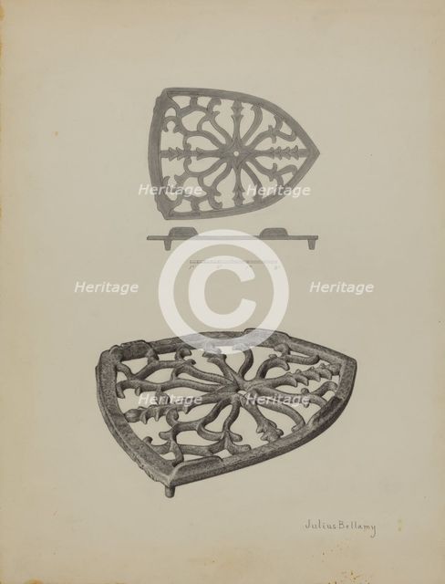 Flat Iron Holder, c. 1940. Creator: Julius Bellamy.