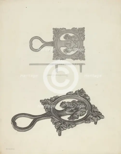 Flat Iron Holder, c. 1940. Creator: Milton Grubstein.
