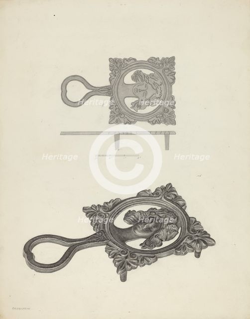 Flat Iron Holder, c. 1940. Creator: Milton Grubstein.