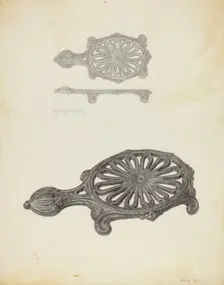 Flat Iron Holder, c. 1940. Creator: Mildred Ford