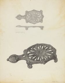 Flat Iron Holder, c. 1940. Creator: Mildred Ford