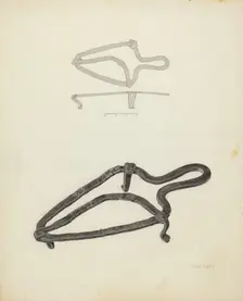 Flat Iron Holder, c. 1940. Creator: Neva Coffey