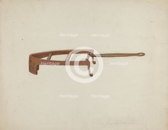 Flat Iron Stand, c. 1940. Creator: Cora Parker.
