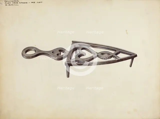 Flat Iron Stand, c. 1941. Creator: Henrietta S. Hukill.