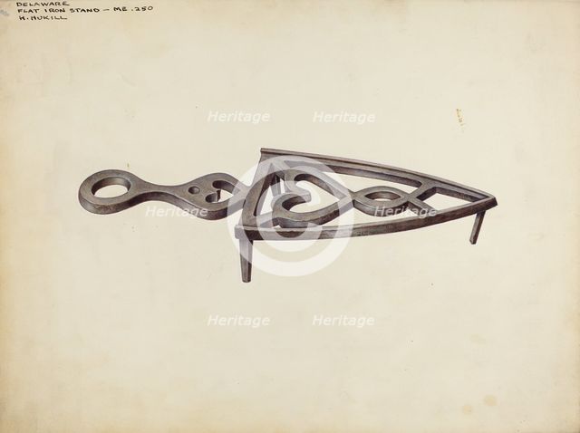 Flat Iron Stand, c. 1941. Creator: Henrietta S. Hukill.