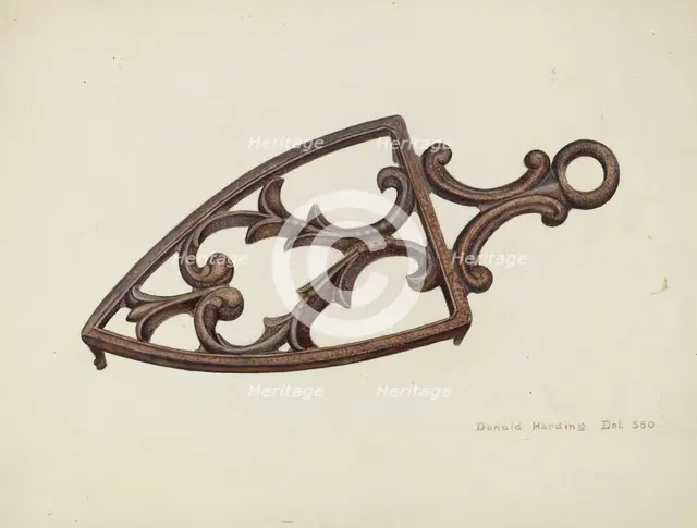 Flat Iron Stand, c. 1942. Creator: Donald Harding.