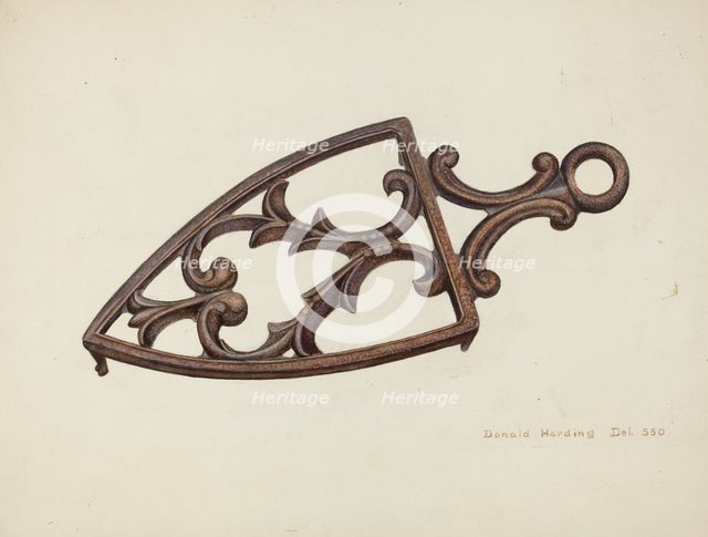 Flat Iron Stand, c. 1942. Creator: Donald Harding.