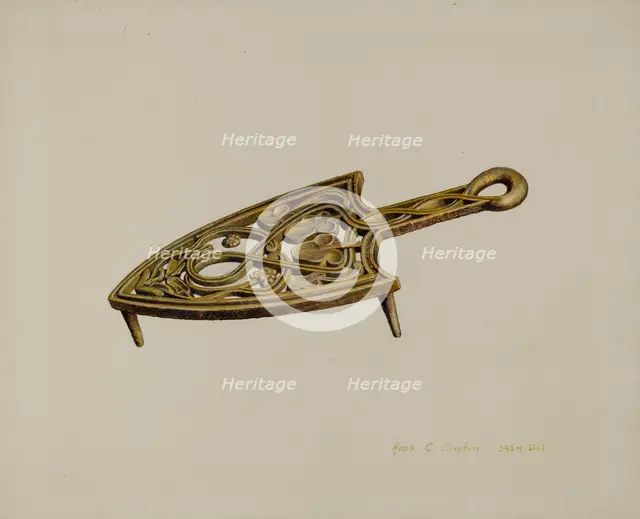 Flat Iron Stand, c. 1939. Creator: Amos C. Brinton.