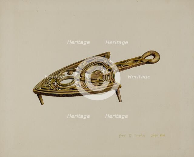 Flat Iron Stand, c. 1939. Creator: Amos C. Brinton.