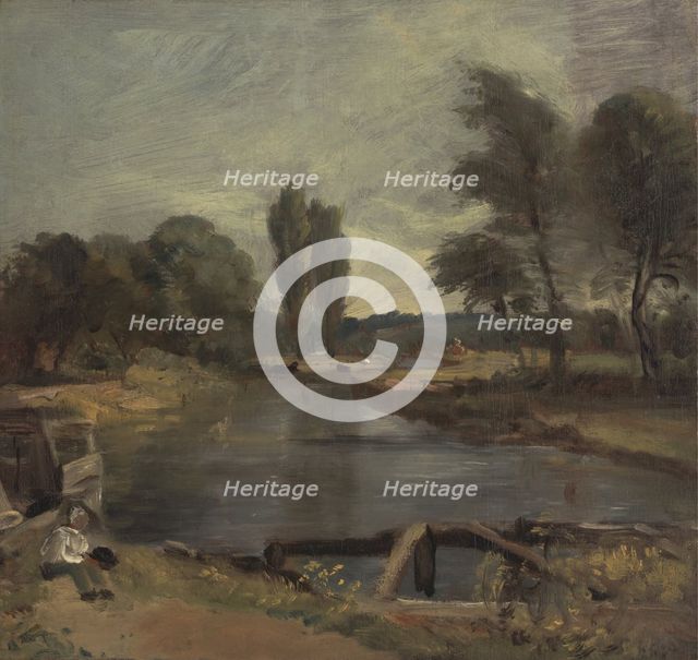 Flatford Lock, between 1810 and 1811. Creator: John Constable.