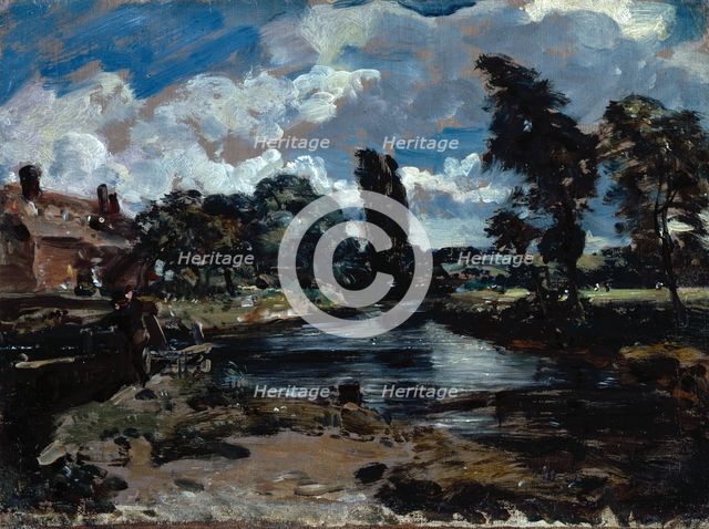 Flatford Mill from a Lock on the Stour, c1811. Creator: John Constable.