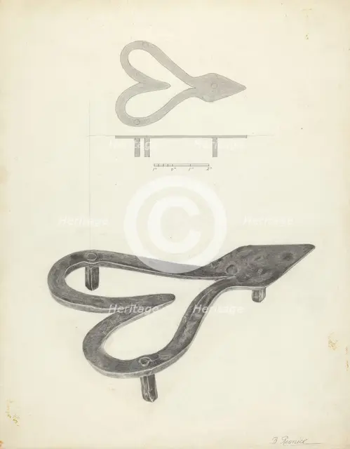 Flatiron Holder, c. 1939. Creator: Benjamin Resnick.