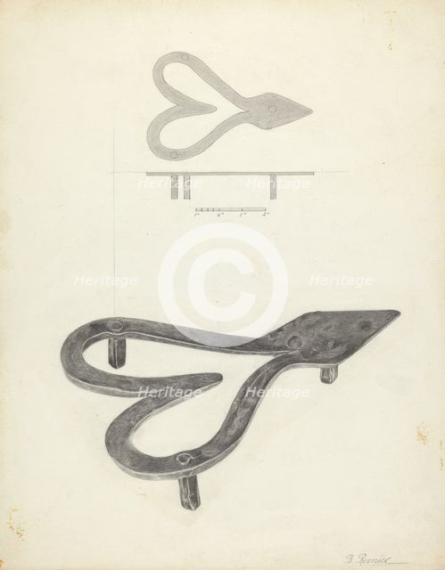Flatiron Holder, c. 1939. Creator: Benjamin Resnick.
