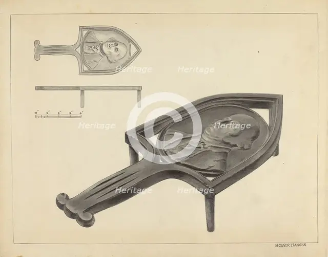 Flatiron Holder, c. 1939. Creator: Holger Hansen.
