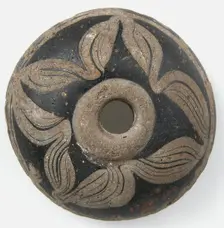 Flattened Hemispherical Bead, Frankish, 500-600. Creator: Unknown