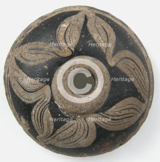 Flattened Hemispherical Bead, Frankish, 500-600. Creator: Unknown.
