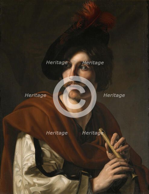 Flautist, 1626. Creator: Tournier, Nicolas (1590-1639).