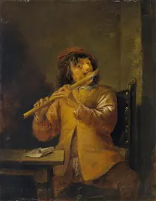 Flautist, 1630. Creator: David Teniers II