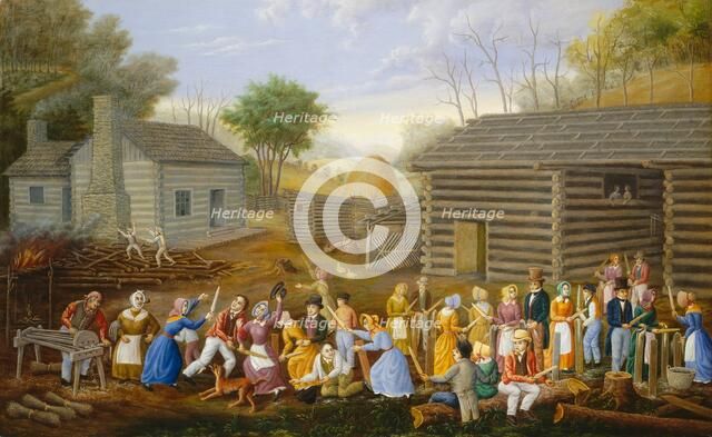 Flax Scutching Bee, 1885. Creator: Linton Park.