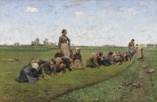 Flaxweeding in Flanders, 1887. Creator: Emile Claus