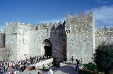 Flea market at the Damascus Gate, Jerusalem, Israel. Creator: Vivienne Sharp
