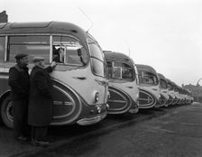 Fleet of AEC Regal Mk4s belonging to Philipson's Coaches, Goldthorpe, South Yorkshire, 1963. Creator: Michael Walters