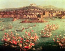 Fleet of King Charles III of Spain, in front of the City of Naples (6 Oct. 1759)