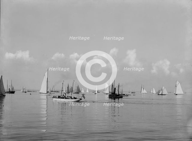 Fleet of N.Y.Y.C. [New York Yacht Club], Glencove [sic], 1897 Aug 2. Creator: John S Johnston.