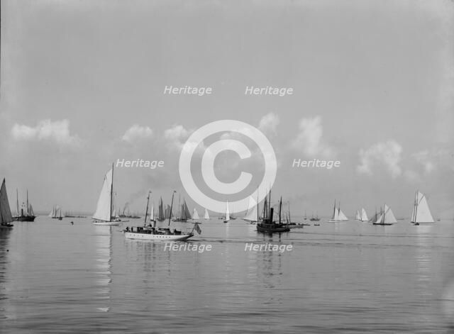 Fleet of N.Y.Y.C. [New York Yacht Club], Glencove [sic], 1897 Aug 2. Creator: John S Johnston.