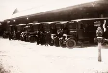 Fleet of Rowntrees delivery lorries, York, Yorkshire, 1920