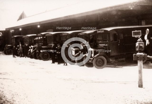 Fleet of Rowntrees delivery lorries, York,  Yorkshire,  1920. Artist: Unknown