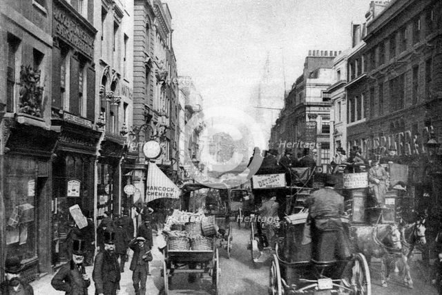 Fleet Street as seen from opposite Salisbury Court, London, 1880 (1926-1927). Artist: Unknown