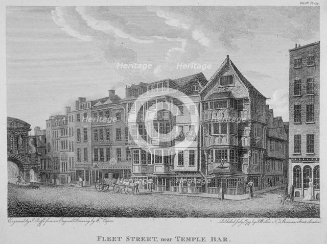 Fleet Street, City of London, 1799. Artist: John Roffe