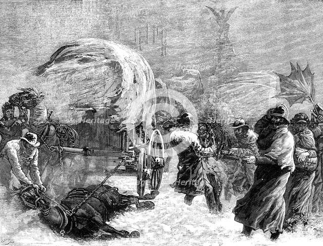 Fleet-Street during the snowstorm on Tuesday night, January 18, 1881. Creator: Unknown.