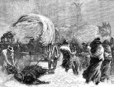 Fleet-Street during the snowstorm on Tuesday night, January 18, 1881. Creator: Unknown