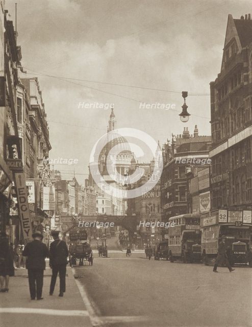 Fleet Street. From the album: Photograph album - London, 1920s. Creator: Harry Moult.