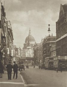 Fleet Street. From the album: Photograph album - London, 1920s. Creator: Harry Moult