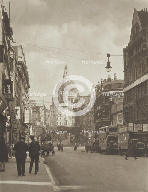 Fleet Street. From the album: Photograph album - London, 1920s. Creator: Harry Moult.