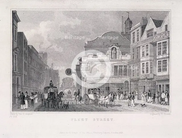 Fleet Street, London, 1831 Artist: W Henshall