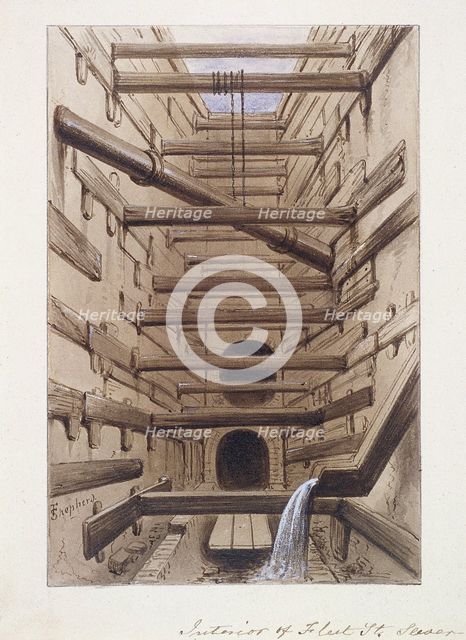 Fleet Street, London, 1845. Artist: Frederick Napoleon Shepherd