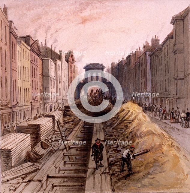 Fleet Street, London, 1845. Artist: Frederick Napoleon Shepherd