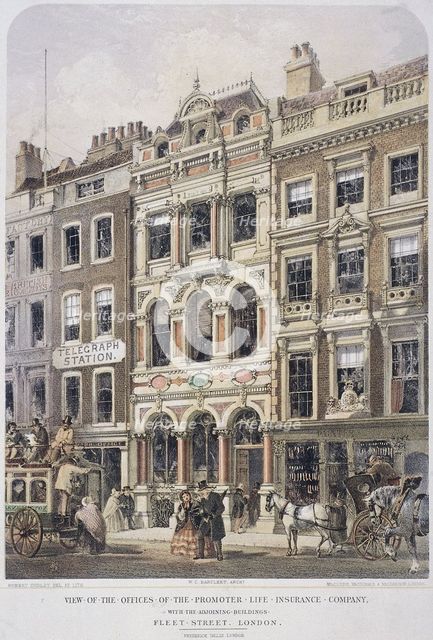 Fleet Street, London, 1861. Artist: Robert Dudley