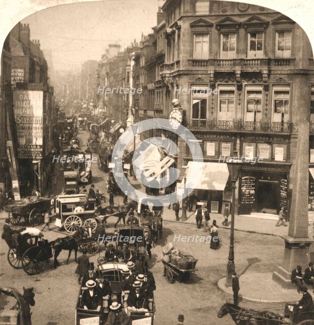 'Fleet Street, London', 1896.  Creator: Works and Sun Sculpture Studios.