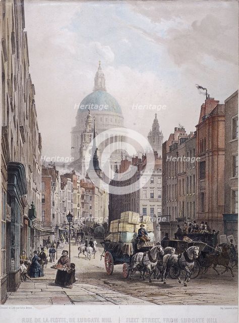 Fleet Street, London, c1850 Artist: Lemercier