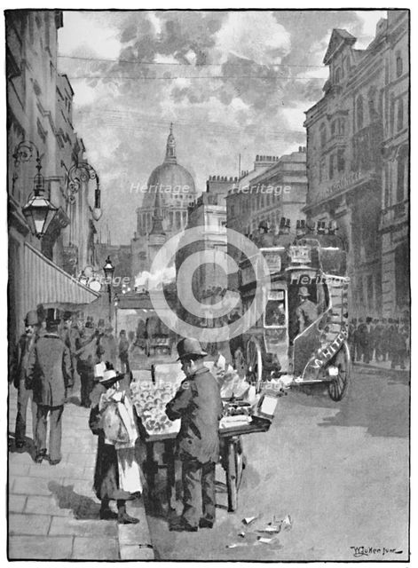 'Fleet Street, Showing St. Paul's', 1891. Creator: William Luker.