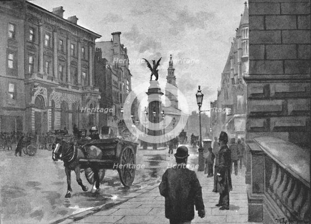 'Fleet Street, Showing Temple Bar Memorial and Child's Bank', 1891. Creator: William Luker.