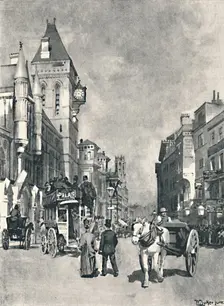 Fleet Street, Showing the Law Courts 1891. Creator: William Luker